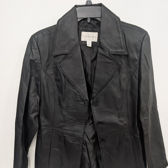 Worthington Black Leather women's jacket. - Picture 1 of 7